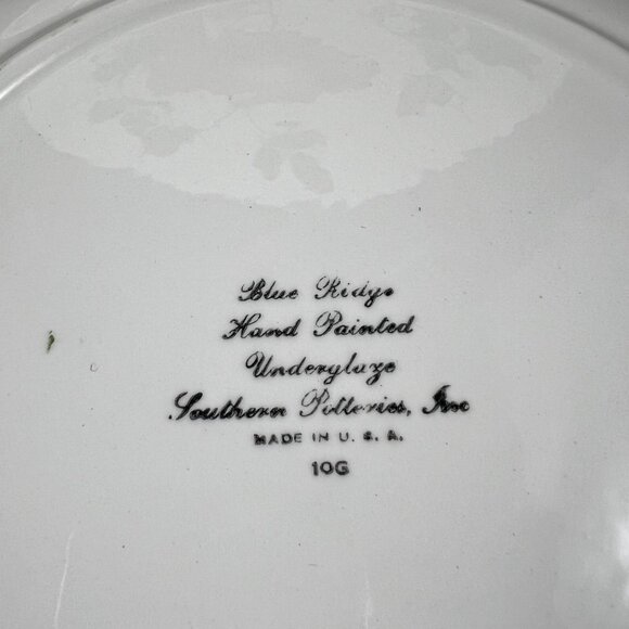 Hand-Painted Ceramic Plates With Floral Design By Southern Potteries Inc. - Picture 7 of 7